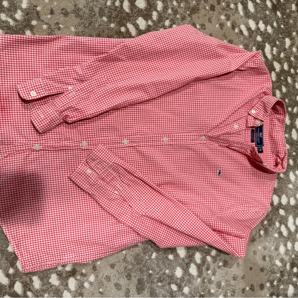 YOUTH Vineyard Vines Red Gingham Shirt